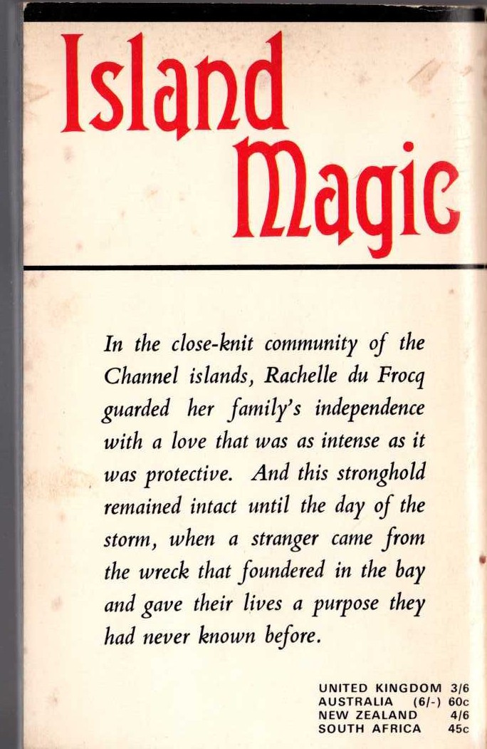 Elizabeth Goudge  ISLAND MAGIC magnified rear book cover image