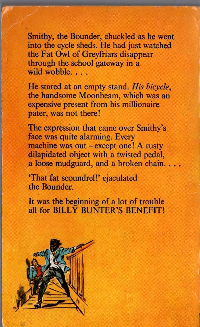 Frank Richards  BILLY BUNTER'S BENEFIT magnified rear book cover image