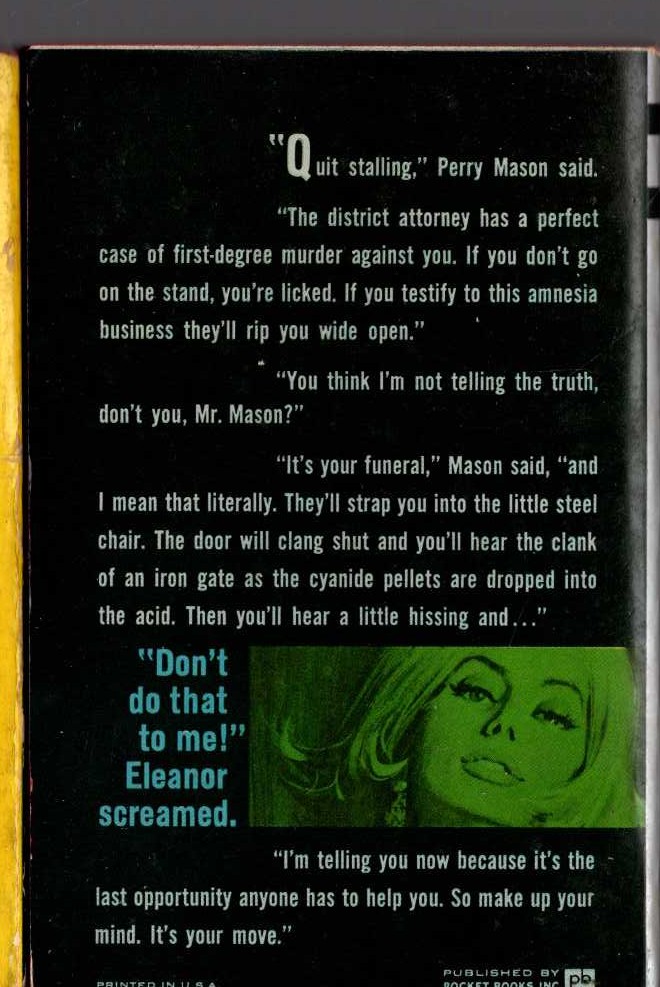 Ross Macdonald  THE GALTON CASE magnified rear book cover image