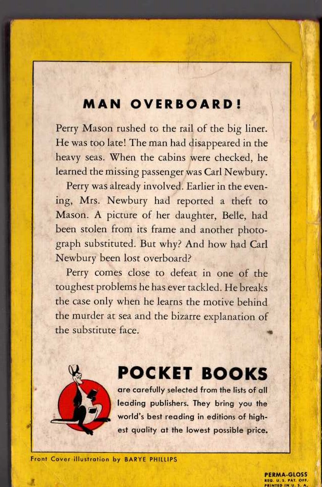 Erle Stanley Gardner  THE CASE OF THE SUBSTITUTE FACE magnified rear book cover image