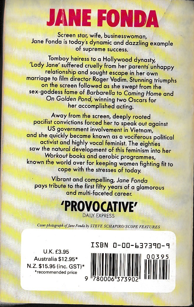 Michael Freedland  JANE FONDA magnified rear book cover image