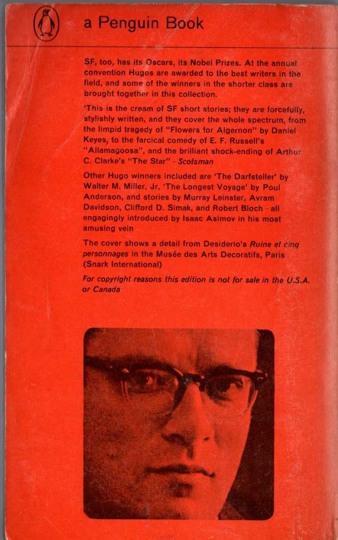Isaac Asimov (Edits) THE HUGO WINNERS magnified rear book cover image