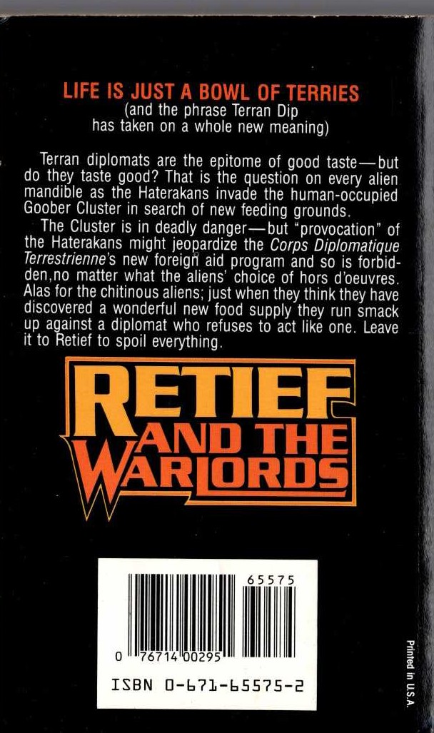 Keith Laumer  RETIEF AND THE WARLORDS magnified rear book cover image