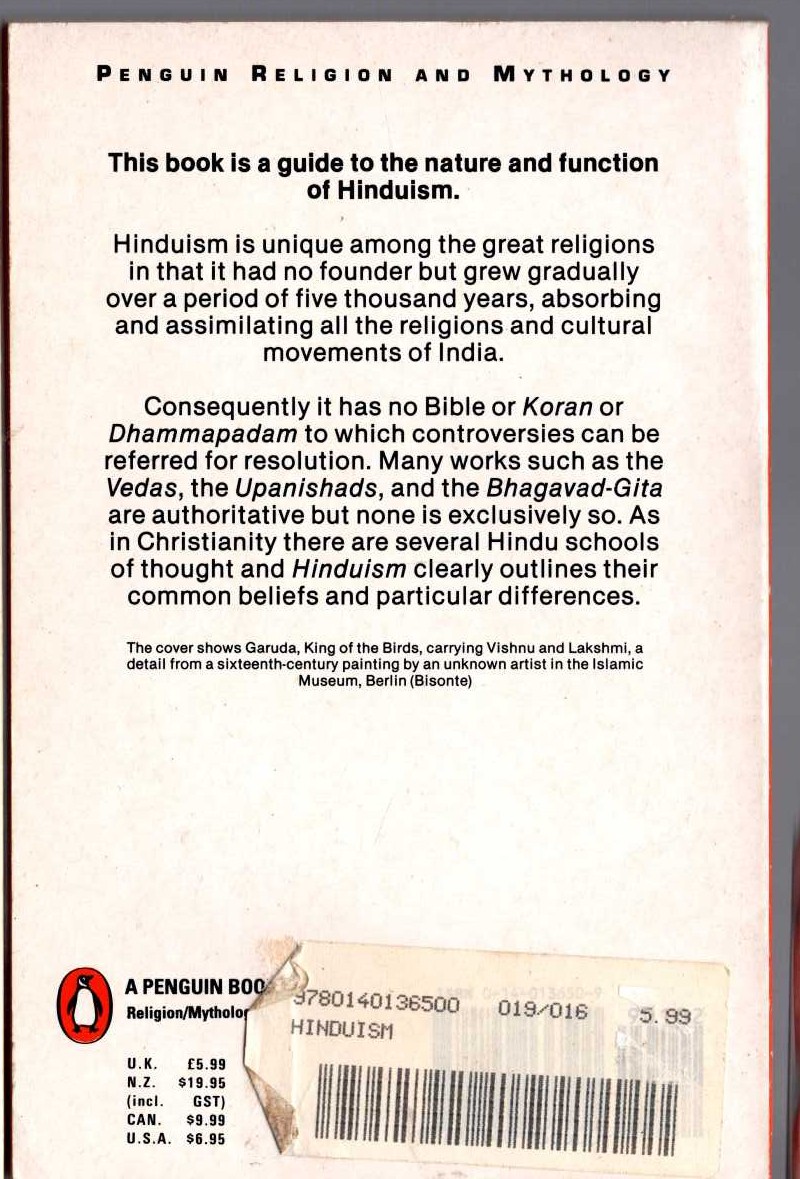K.M. Sen  HINDUISM magnified rear book cover image
