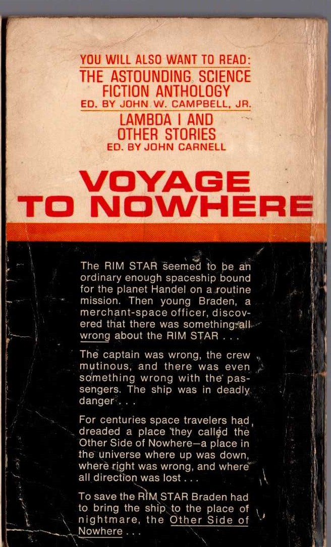 Murray Leinster  THE OTHER SIDE OF NOWHERE magnified rear book cover image