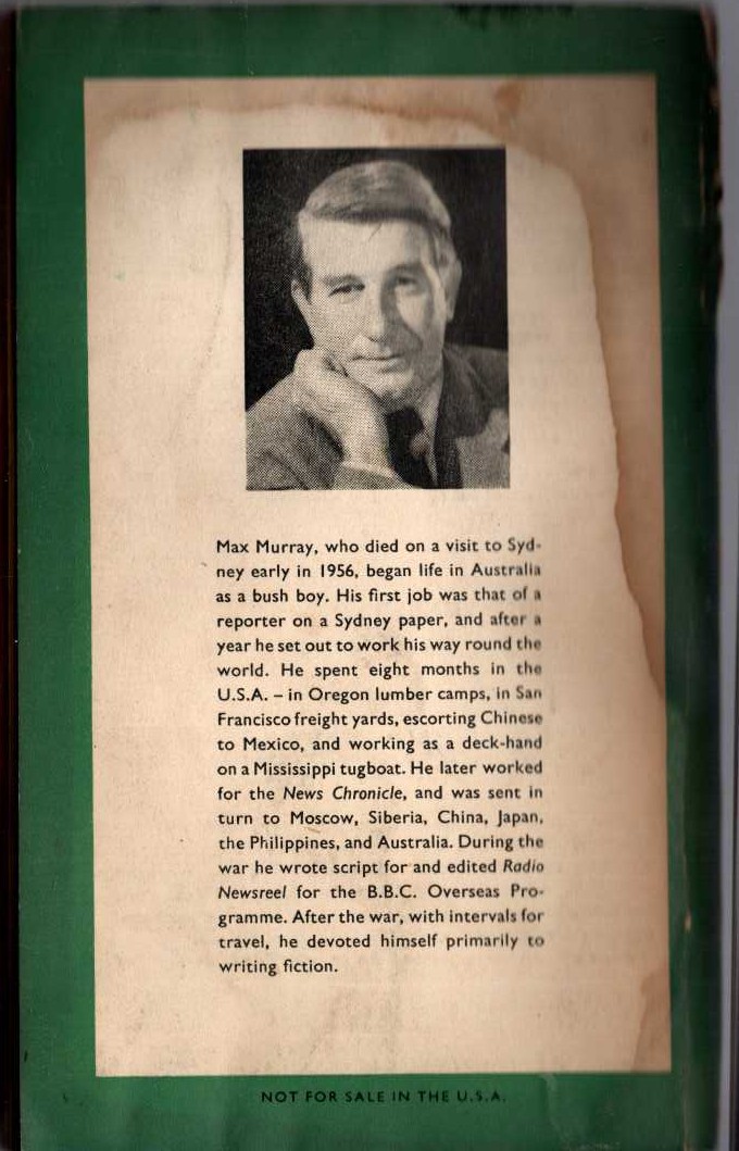 Max Murray  THE KING AND THE CORPSE magnified rear book cover image