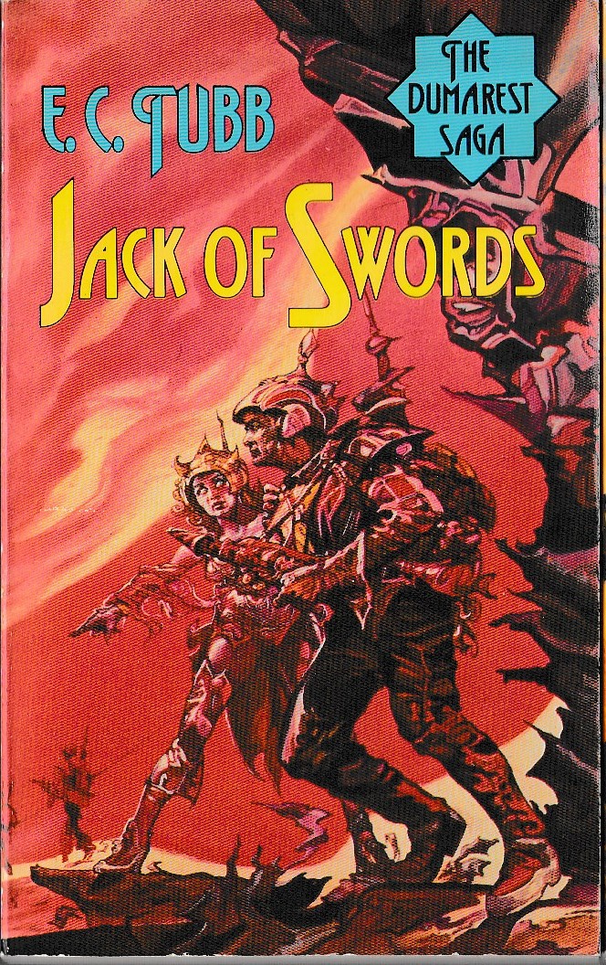 E.C. Tubb  JACK OF SWORDS magnified rear book cover image