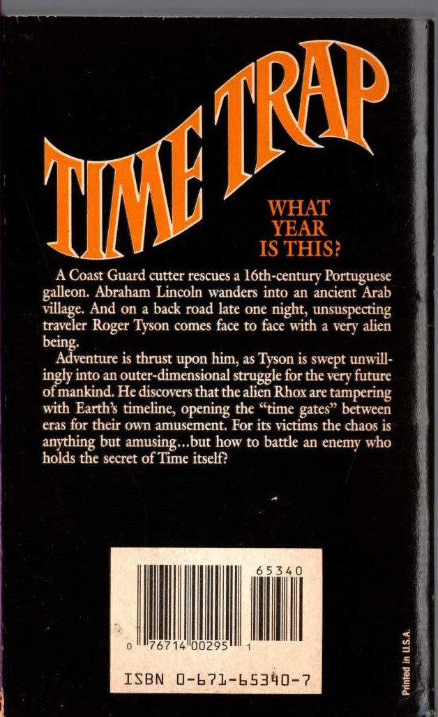 Keith Laumer  TIME TRAP magnified rear book cover image
