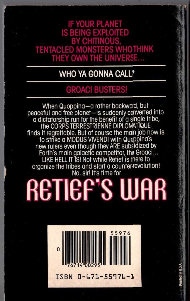 Keith Laumer  RETIEF'S WAR magnified rear book cover image