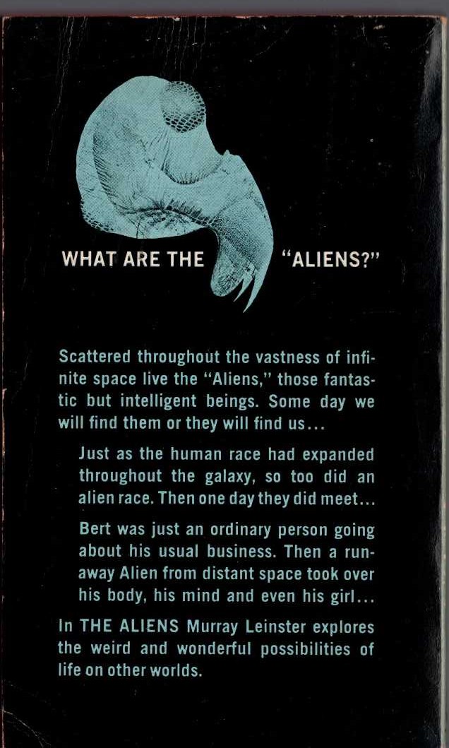 Murray Leinster  THE ALIENS magnified rear book cover image