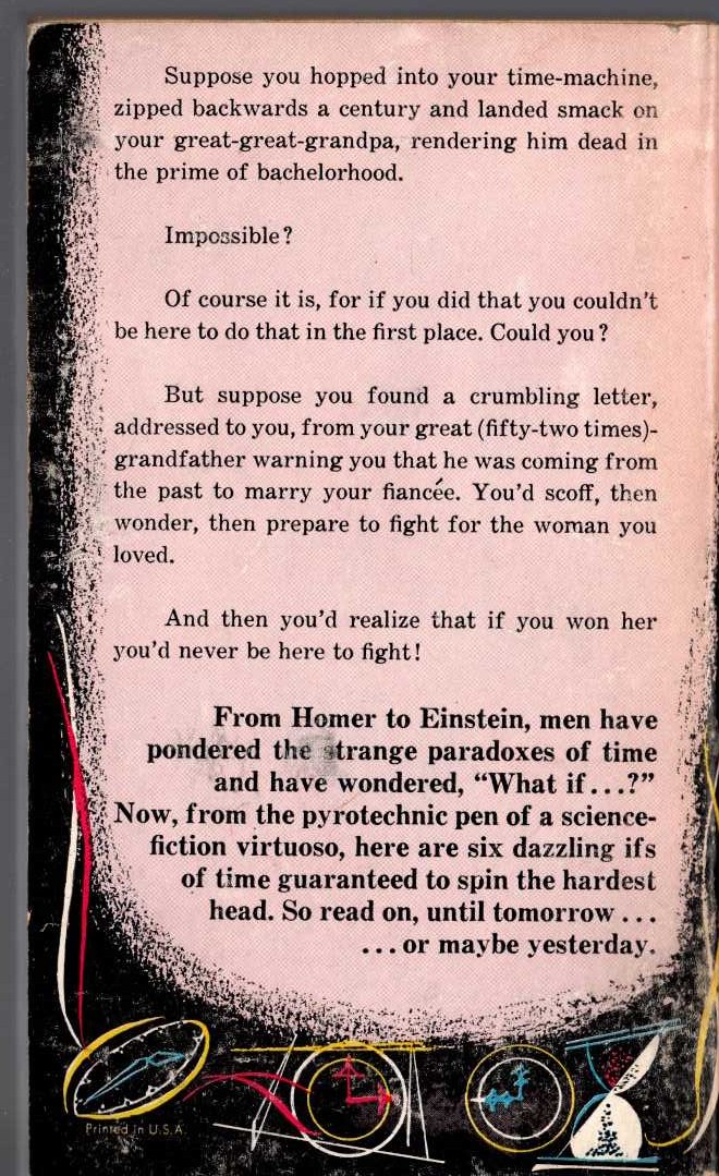 Murray Leinster  TWISTS IN TIME (six stories) magnified rear book cover image