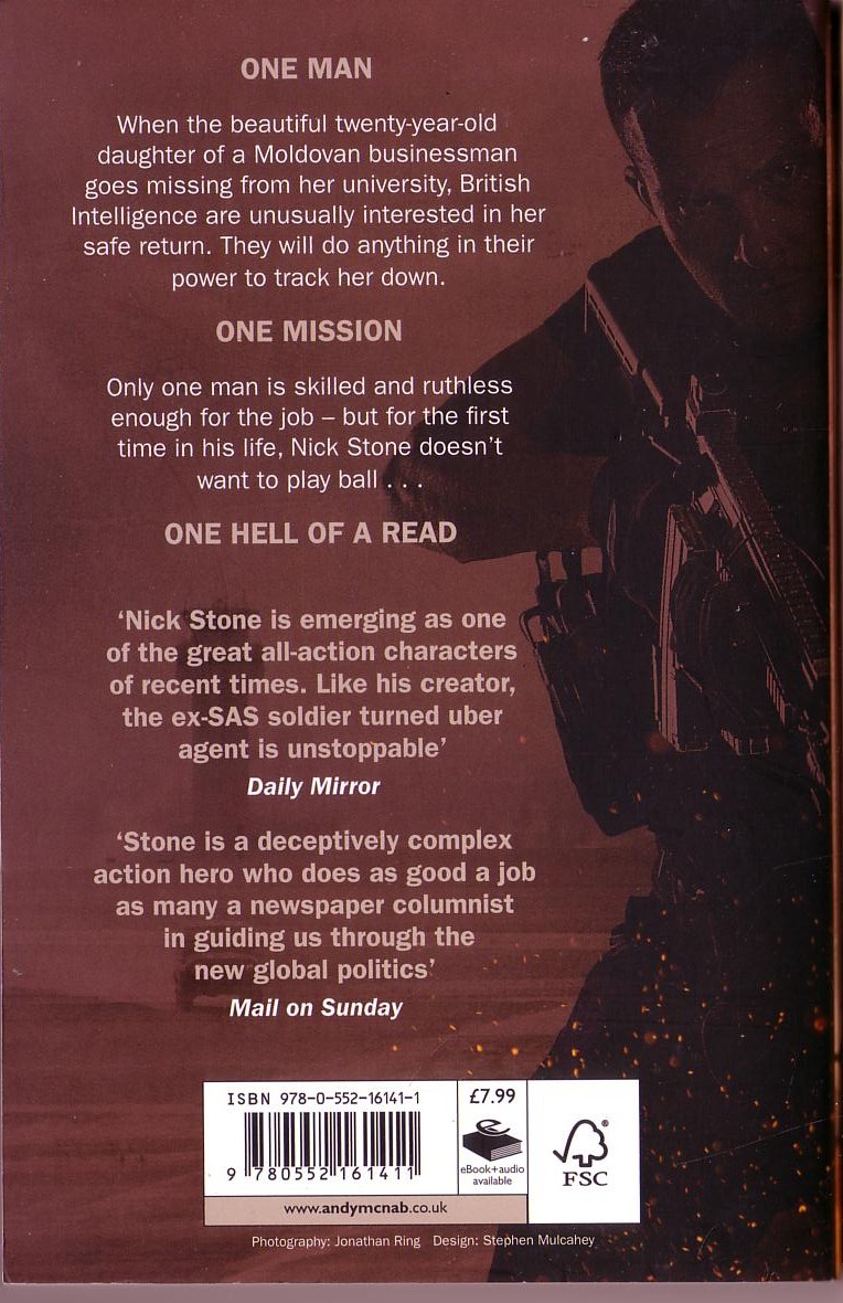 Andy McNab  ZERO HOUR magnified rear book cover image