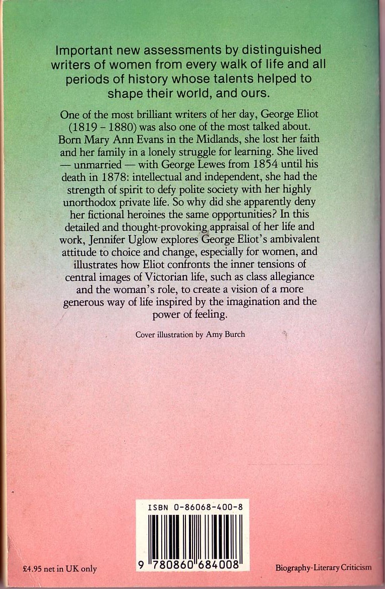 (Jennifer Uglow) GEORGE ELIOT magnified rear book cover image