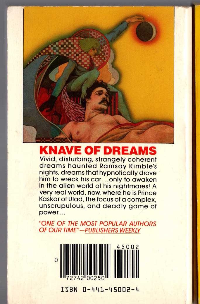 Andre Norton  KNAVE OF DREAMS magnified rear book cover image