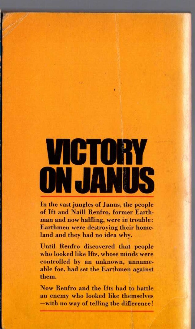 Andre Norton  VICTORY ON JANUS magnified rear book cover image
