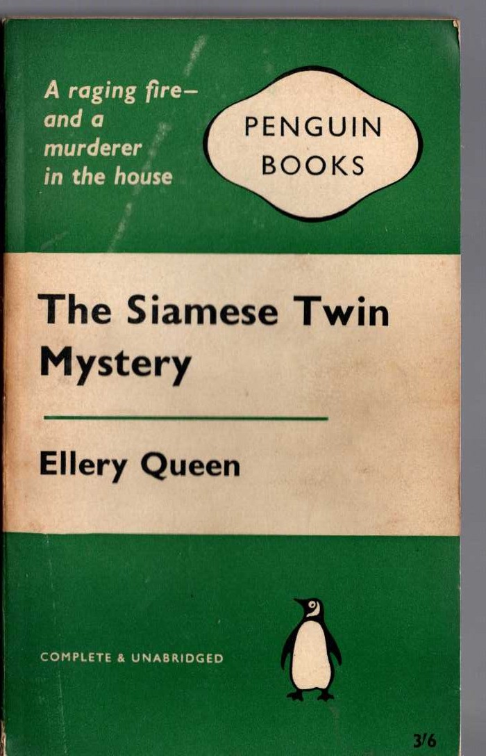 Ellery Queen  THE SIAMESE TWIN MYSTERY front book cover image