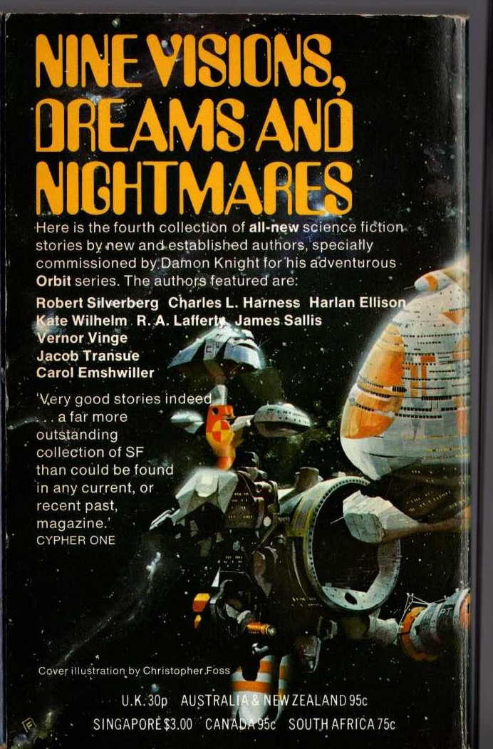 Damon Knight (edits) ORBIT 4 magnified rear book cover image