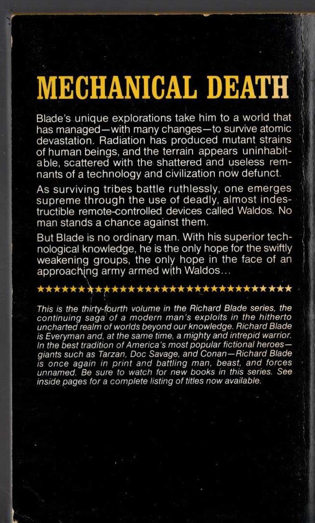 Jeffrey Lord  BLADE 34: THE RUINS OF KALDAC magnified rear book cover image