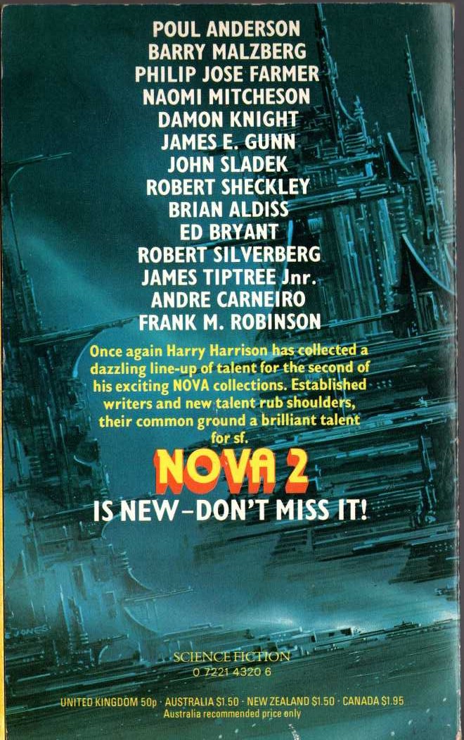 Harry Harrison (edits) NOVA 2 magnified rear book cover image