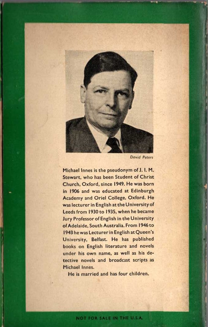 Michael Innes  THE CAME BOTH MIST AND SNOW magnified rear book cover image