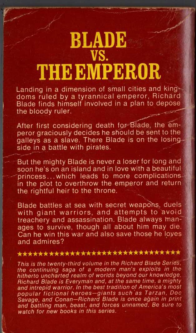 Jeffrey Lord  BLADE 19: LOOTERS OF THARN magnified rear book cover image