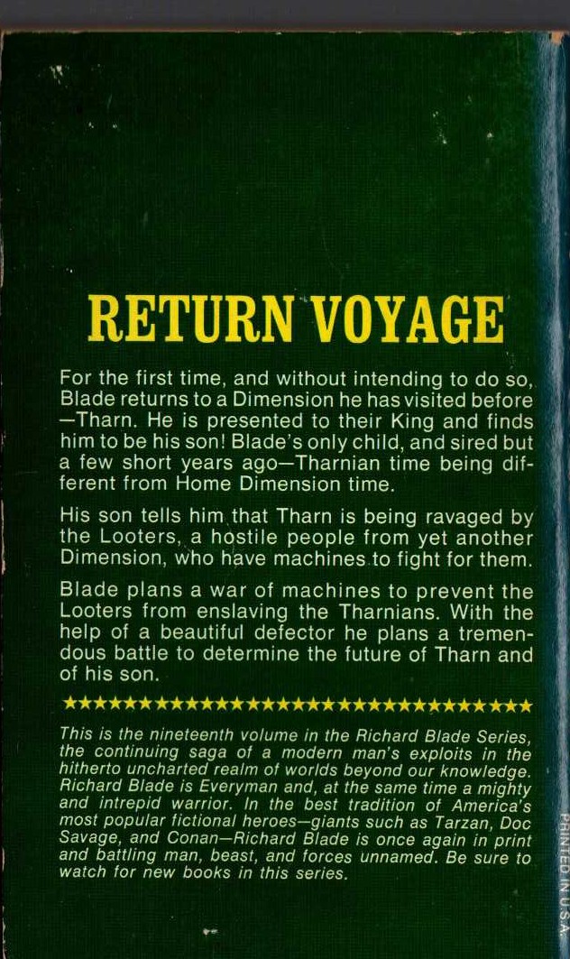 Jeffrey Lord  BLADE 23: EMPIRE OF BLOOD magnified rear book cover image