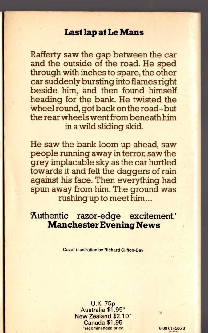 Jon Cleary  THE GREEN HELMET magnified rear book cover image