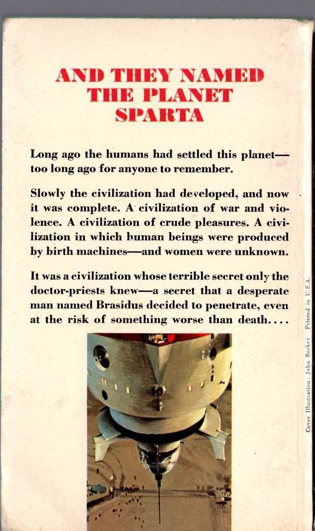 A.Bertram Chandler  SPARTAN PLANET magnified rear book cover image