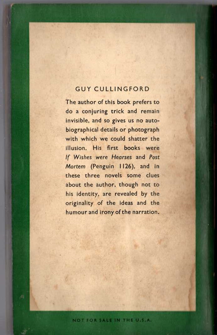 Guy Cullingford  CONJURER'S COFFIN magnified rear book cover image