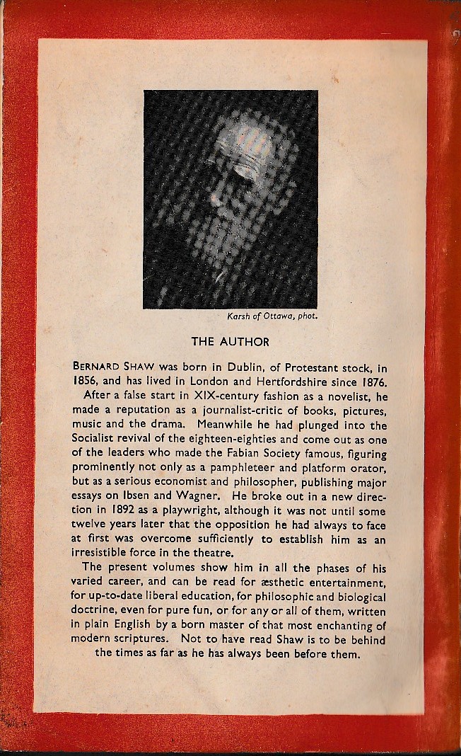Bernard Shaw  ANDROCLES AND THE LION magnified rear book cover image