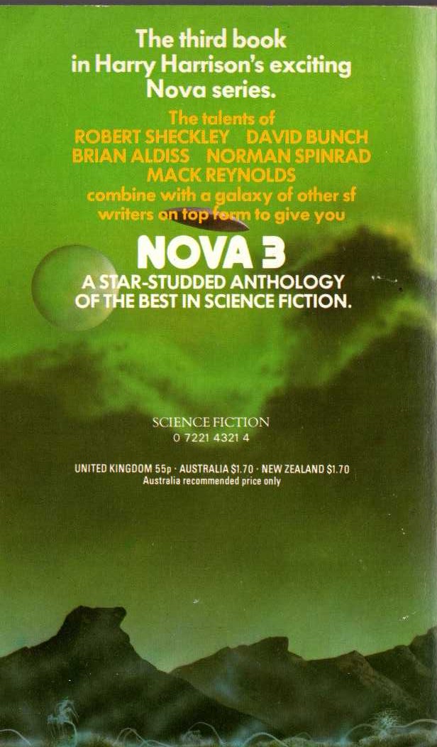 Harry Harrison (edits) NOVA 3 magnified rear book cover image