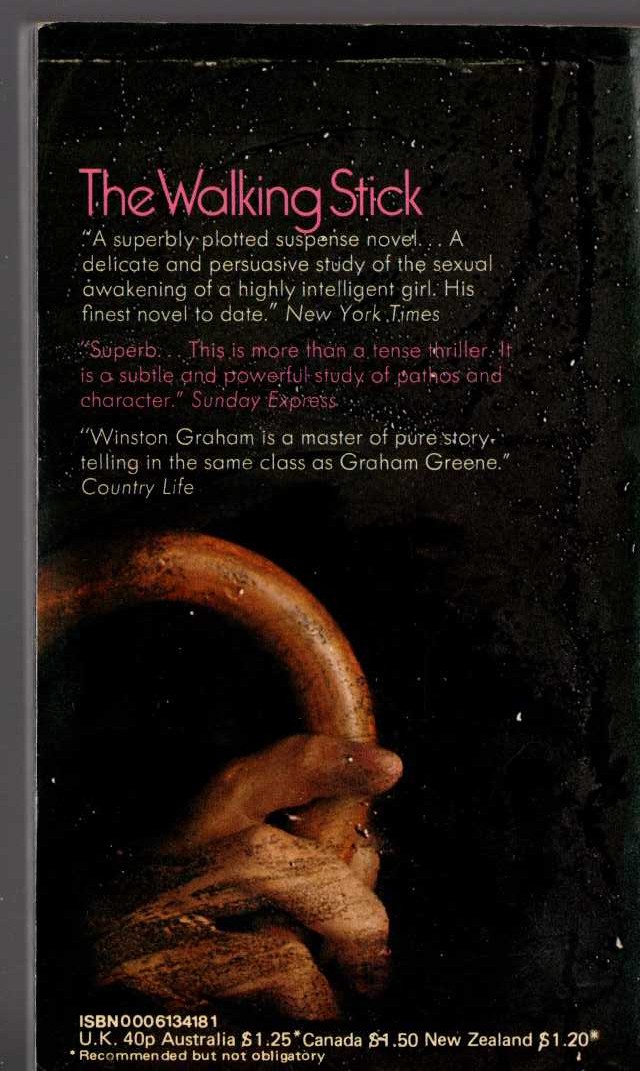 Winston Graham  THE WALKING STICK magnified rear book cover image