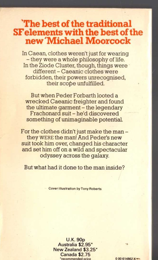 Barrington J. Bayley  THE GARMENTS OF CAEAN magnified rear book cover image
