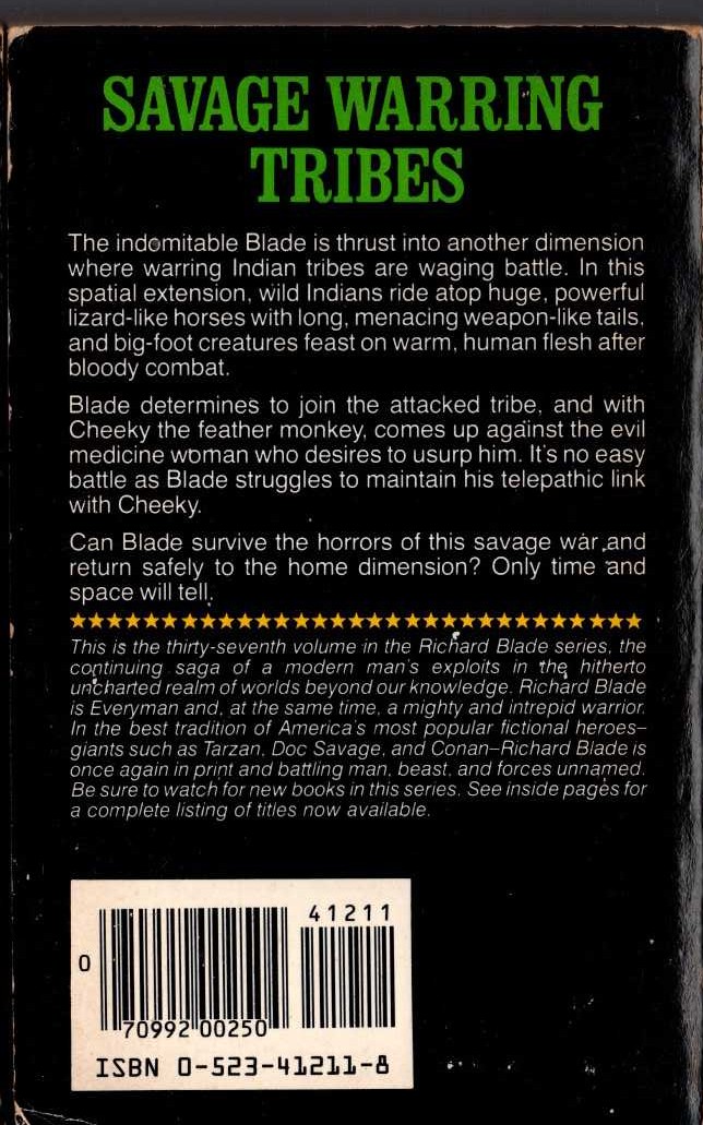Jeffrey Lord  BLADE 37: WARRIORS OF LATAN magnified rear book cover image