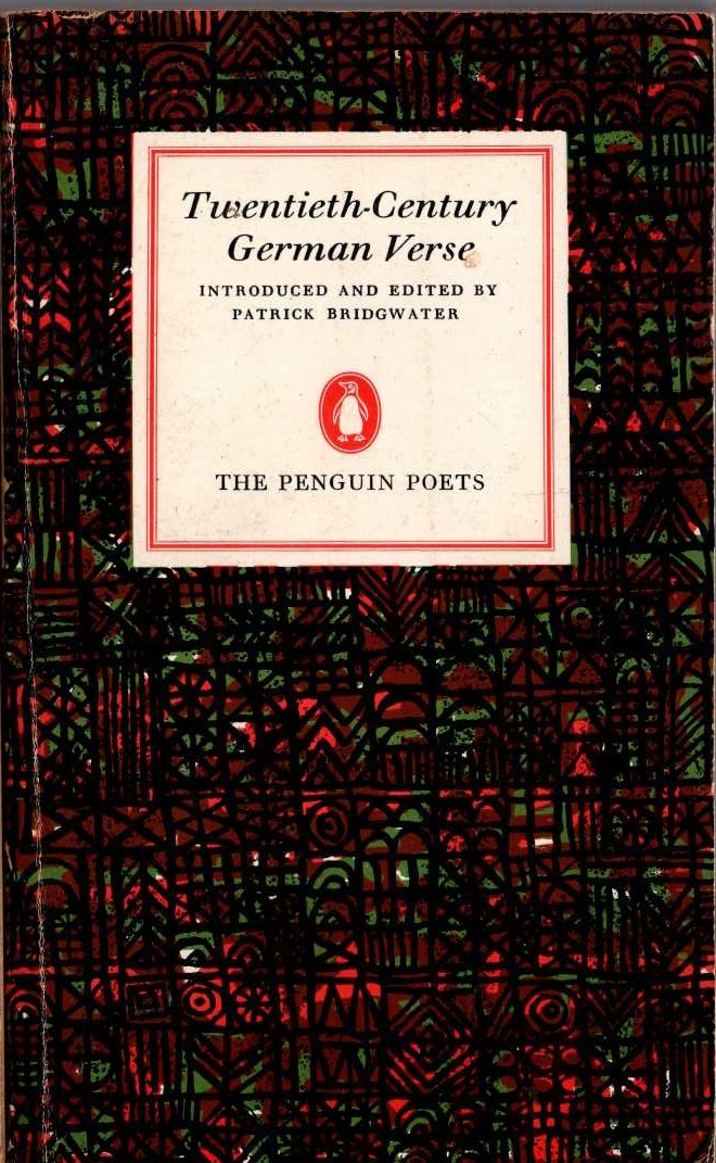Patrick Bridgewater (introduces_and_edits) TWENTIETH-CENTURY GERMAN VERSE front book cover image