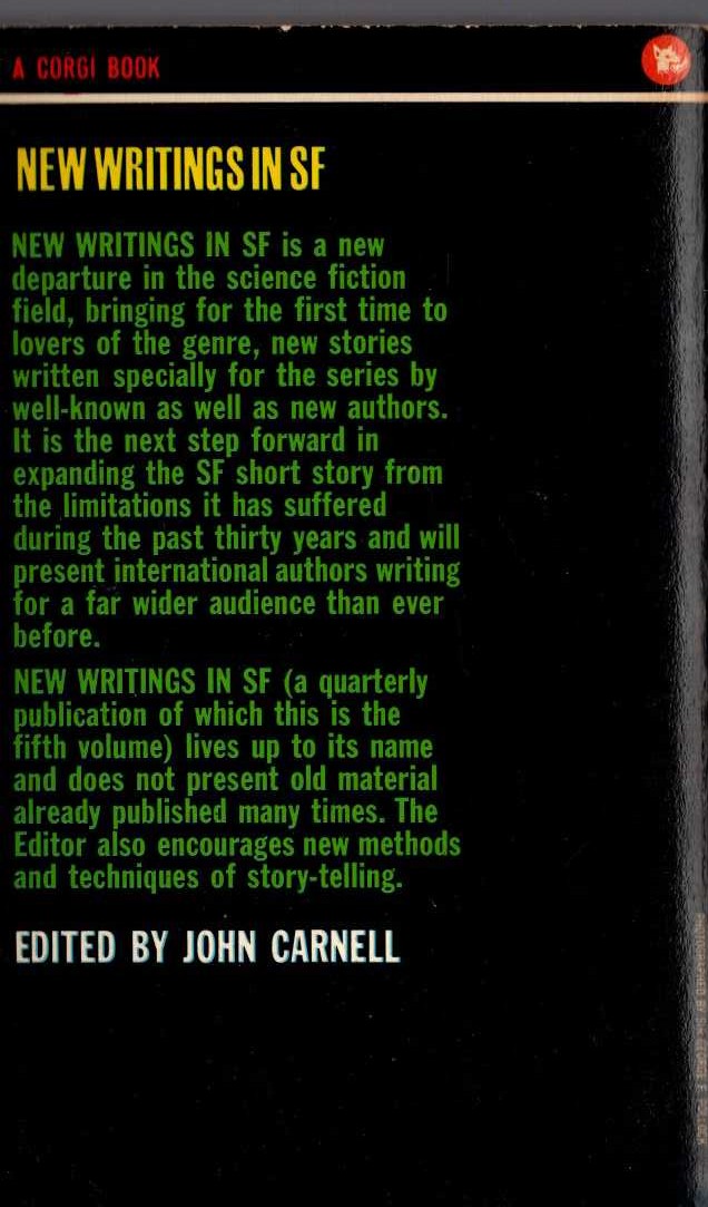 John Carnell (Edits) NEW WRITINGS IN SF-5 magnified rear book cover image