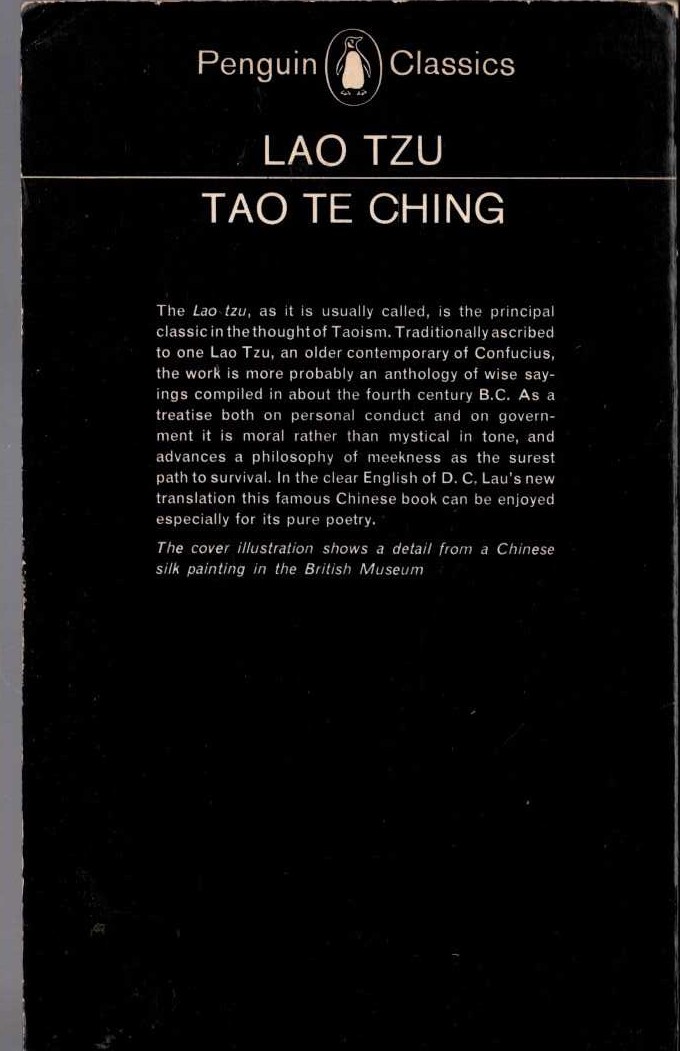 Lao Tzu  TAO TE CHING magnified rear book cover image