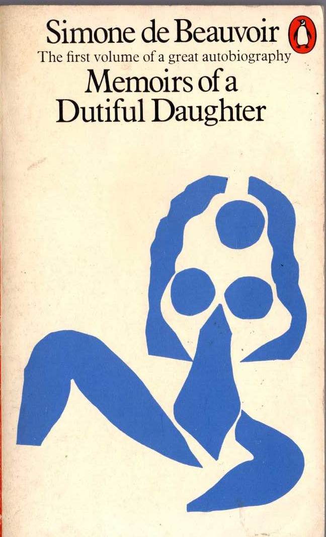 Simone de Beauvoir  MEMOIRS OF A DUTIFUL DAUGHTER front book cover image