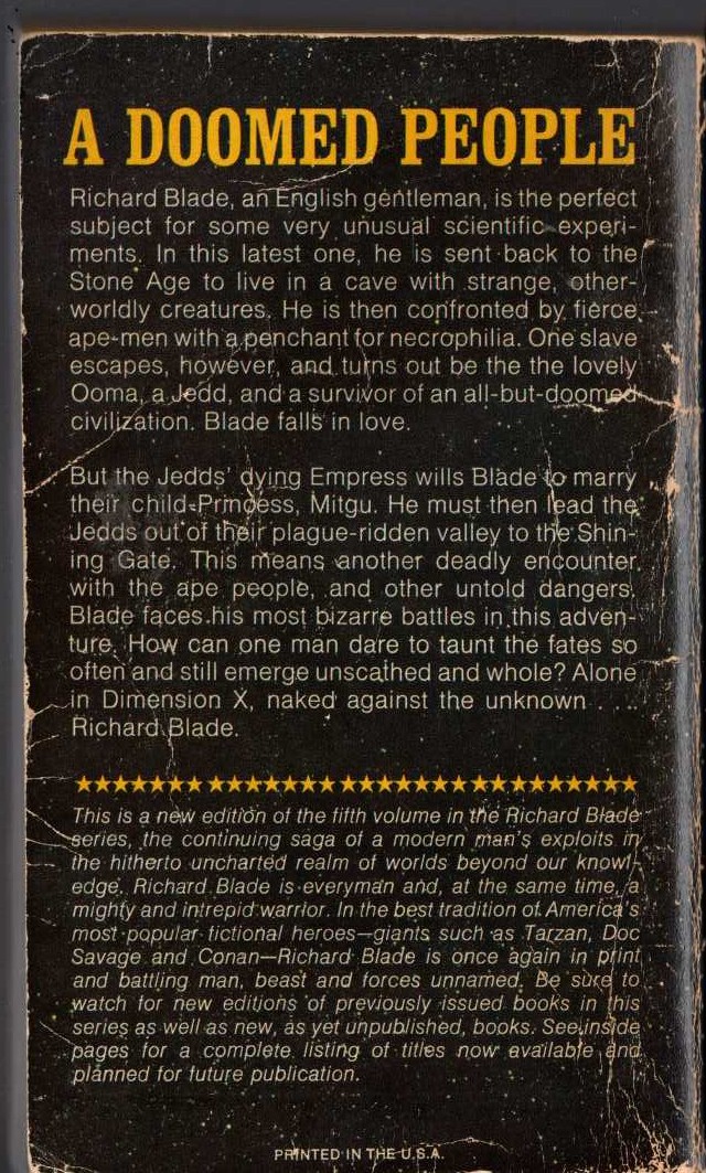 Jeffrey Lord  BLADE 5: LIBERATOR OF JEDD magnified rear book cover image