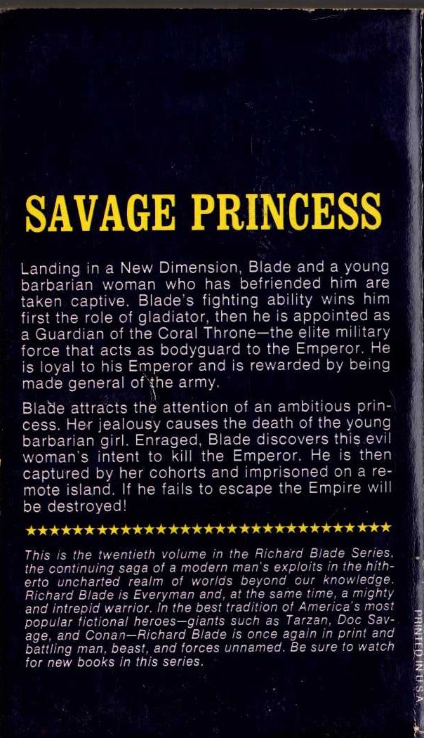 Jeffrey Lord  BLADE 20: GUARDIANS OF THE CORAL THRONE magnified rear book cover image