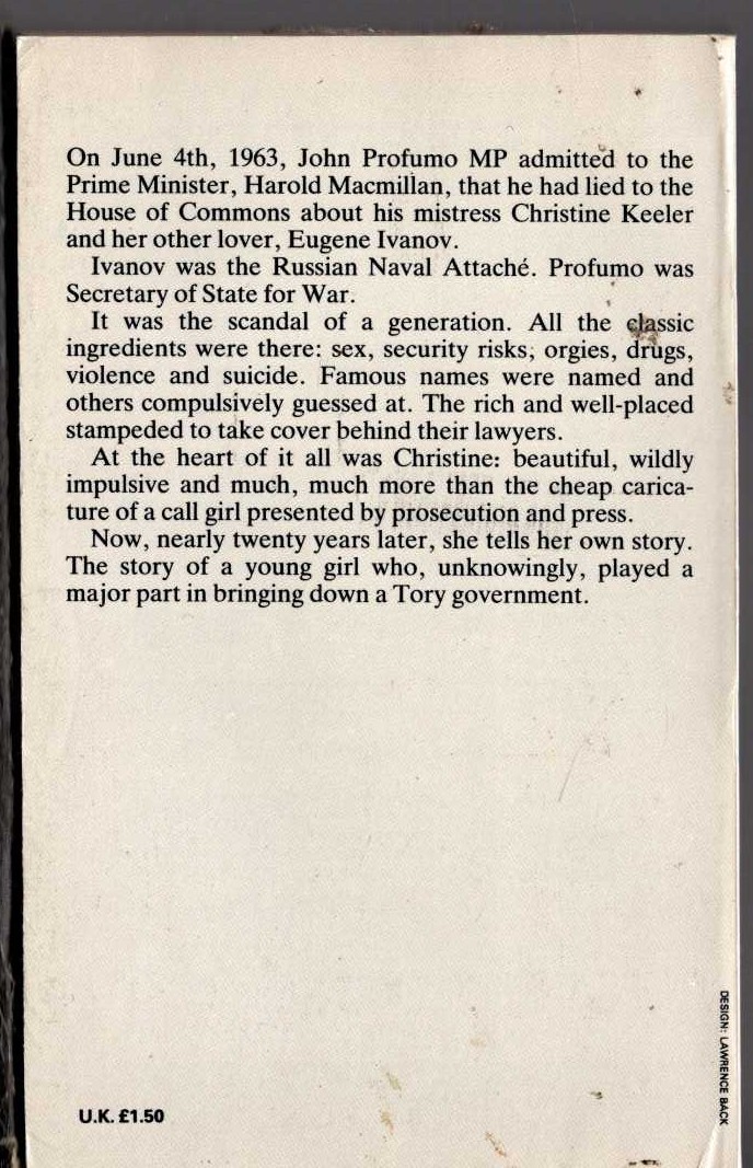 Christine Keeler (with_Sandy_Fawkes) NOTHING BUT... magnified rear book cover image