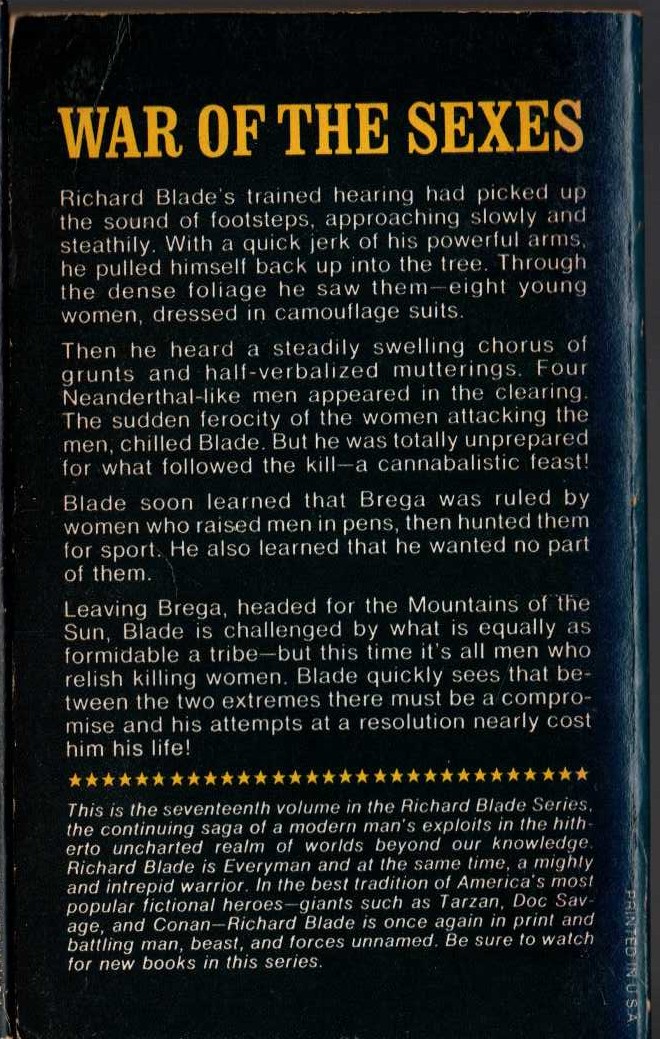 Jeffrey Lord  BLADE 17: THE MOUNTAINS OF BREGA magnified rear book cover image