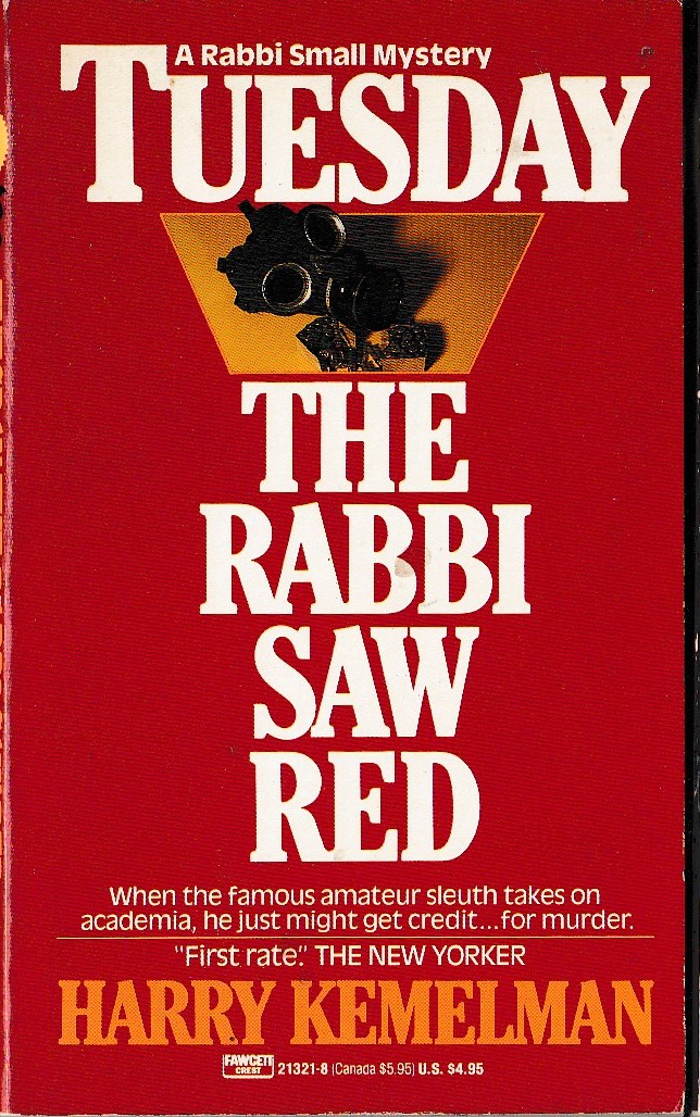 Harry Kemelman  TUESDAY THE RABBI SAW RED front book cover image