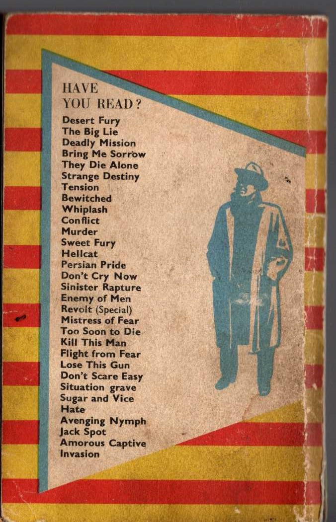 Hank Janson  SULTRY AVENGER magnified rear book cover image