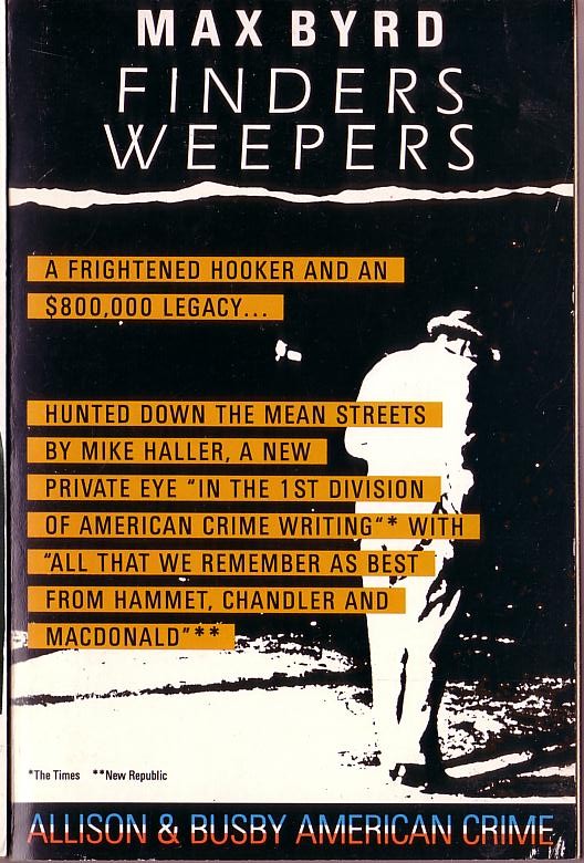Max Byrd  FINDERS WEEPERS front book cover image