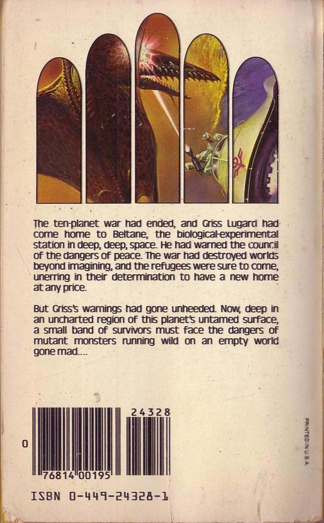 Andre Norton  DARK PIPER magnified rear book cover image