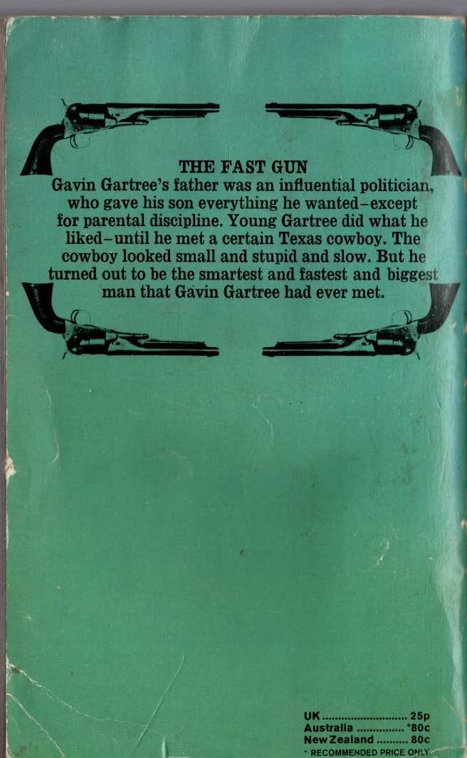 J.T. Edson  THE FAST GUN magnified rear book cover image