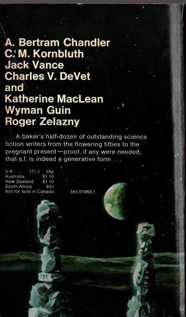Robert Silverberg (edits) GREAT SHORT NOVELS OF SCIENCE FICTION magnified rear book cover image