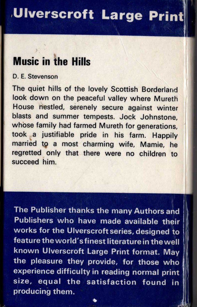 MUSIC IN THE HILLS magnified rear book cover image