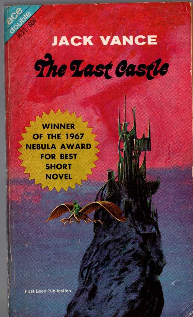 (Ace Double: Jack Vance  &  Tony Russell Wayman) THE LAST CASTLE (Vance) and WORLD OF THE SLEEPER (Wayman) magnified rear book cover image